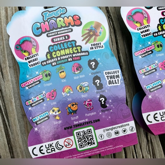 TANGLE Charms Cuties Fruit Color Rush Pet Peeps Fidget Wearable Kid Toy Bracelet - Picture 7 of 9